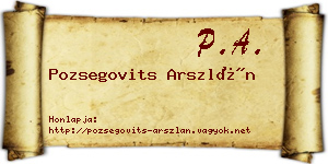 Pozsegovits Arszlán névjegykártya